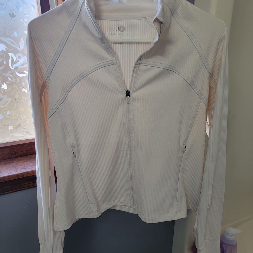 Danskin Women's Cream Zip-Up Jacket